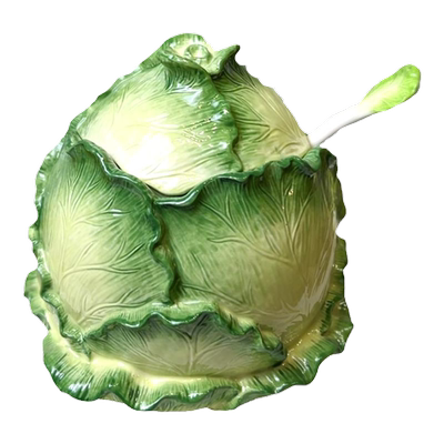 方亚陶瓷白菜汤锅创意摆件收纳罐