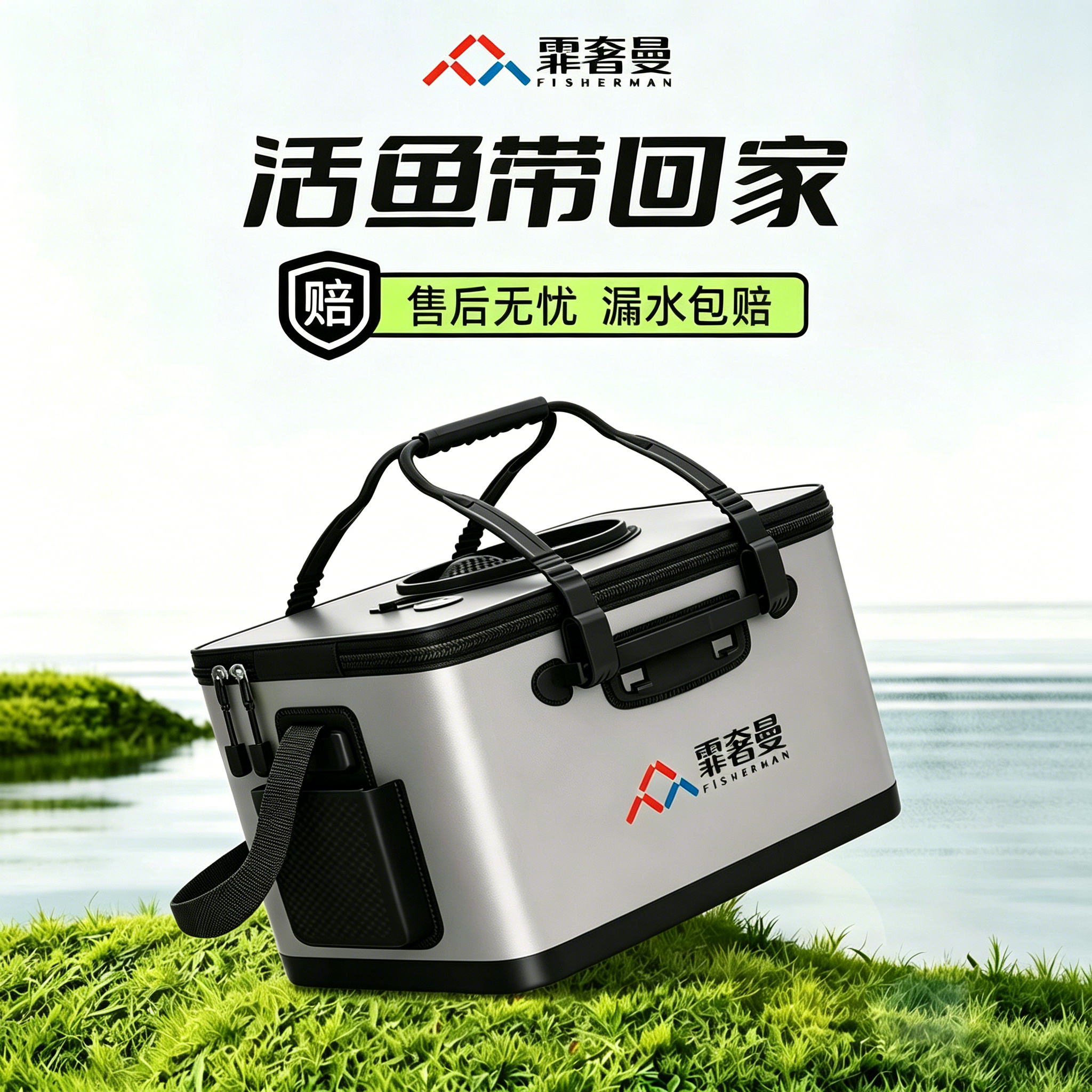 活鱼桶鱼桶鱼护桶鱼护装活鱼加厚可折叠手提野钓打水桶充氧泵