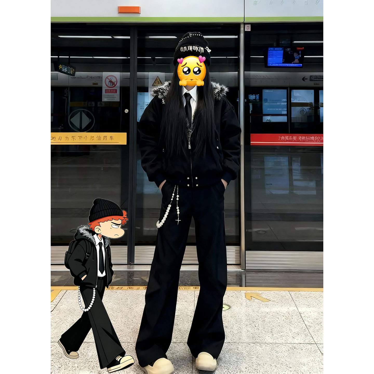 美式高街复古牛仔裤男百搭弯刀