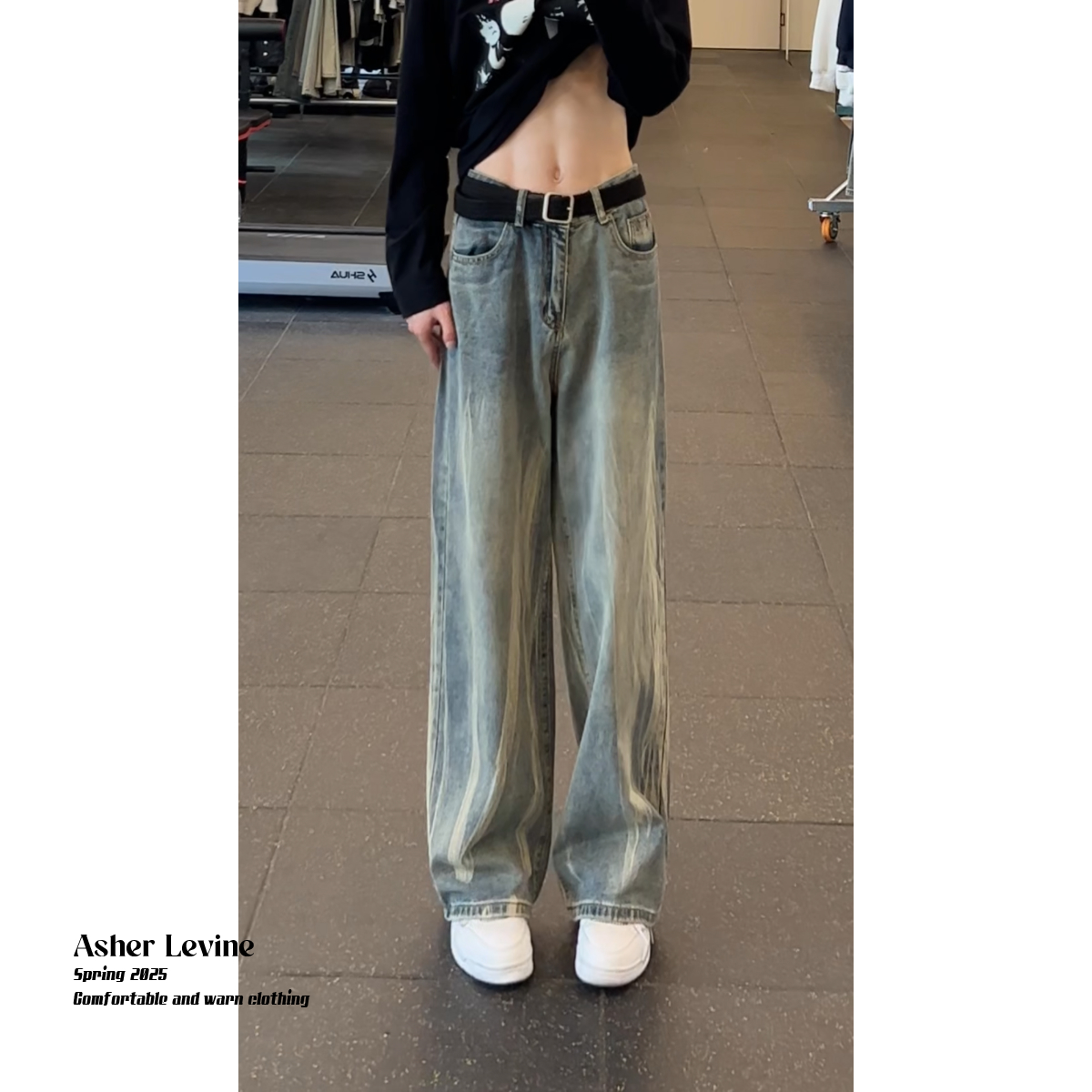 美式高街扎染牛仔裤男款