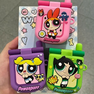 清心nini 飞天小女警年AirPods4代保护套AirPodsPro2保护壳蓝牙耳机套盒电话耳机套硅胶1/2代适用苹果耳机3代