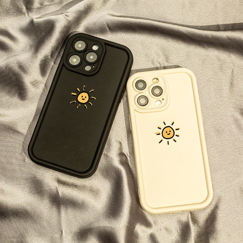微笑小太阳适用小米14手机壳红米NOTE13PROPLUS保护套K60冠军版K30极速版全包POCOX4GT硅胶12探索版软壳青春