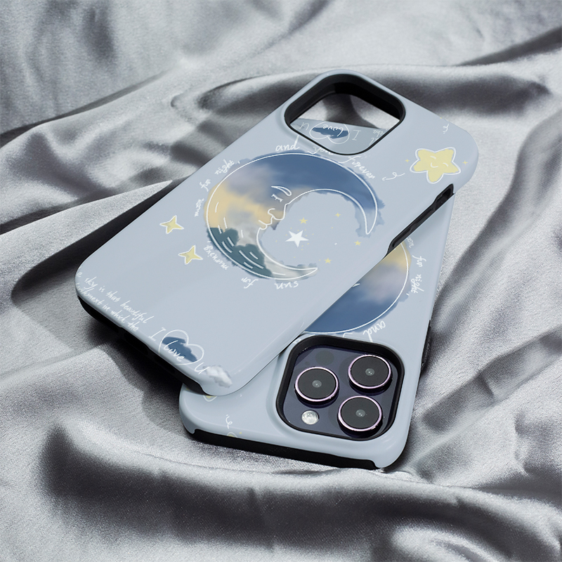 月亮晚安星iphone16Promax手机壳13适用苹果15plus保护套菲林硬壳12mini二合一XS/XR高级11防摔7/8/SE2全包14
