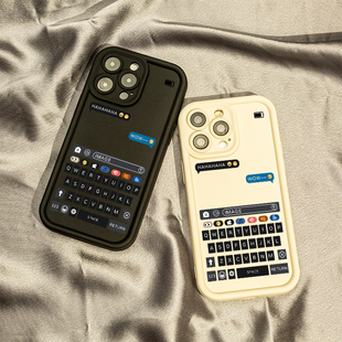 clicks键盘适用苹果15手机壳iPhone14保护套女11全包xs/xr情侣6s高级7/8plus新款12软壳硅胶13promax外套se男