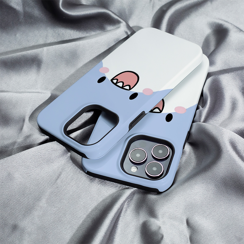 开心大鲨鱼iphone16Promax手机壳13适用苹果15plus保护套菲林硬壳12mini二合一XS/XR高级11防摔7/8/SE2全包14