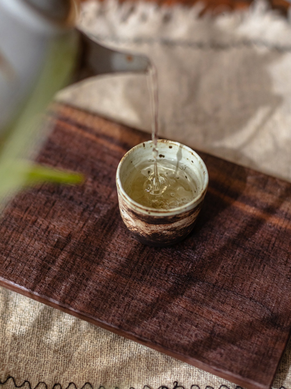 岩璞实木茶盘家用茶台干泡茶托日式托盘功夫茶具复古水果蛋糕盘