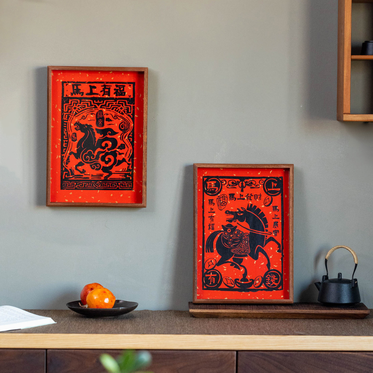 马年年画挂画版画手工拓印客厅书房氛围布置新年新中式摆件装饰画,家居饰品,版画,淘宝优惠券,粉丝福利购,淘宝优惠卷