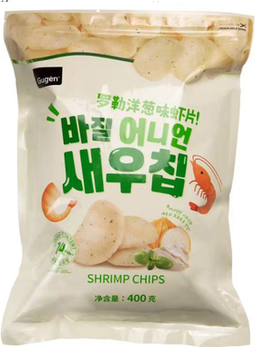 韩国进口罗勒洋葱味虾片400g薯片大袋家庭装fudi代购休闲膨化零食