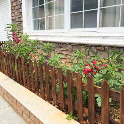 防腐木栅栏矮户外庭院花园围栏室外插地菜地菜园小护栏花草低栏栅