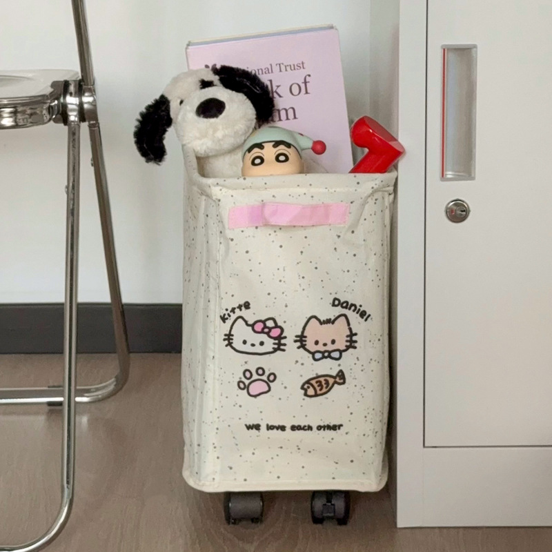 学生宿舍好物落地带轮小推车放书包杂物收纳筐桌下移动收纳置物架