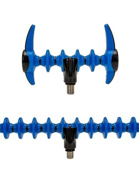 跨镜蓝色包胶支架头库钓飞德竿支架头海竿鱼竿炮台支架现货