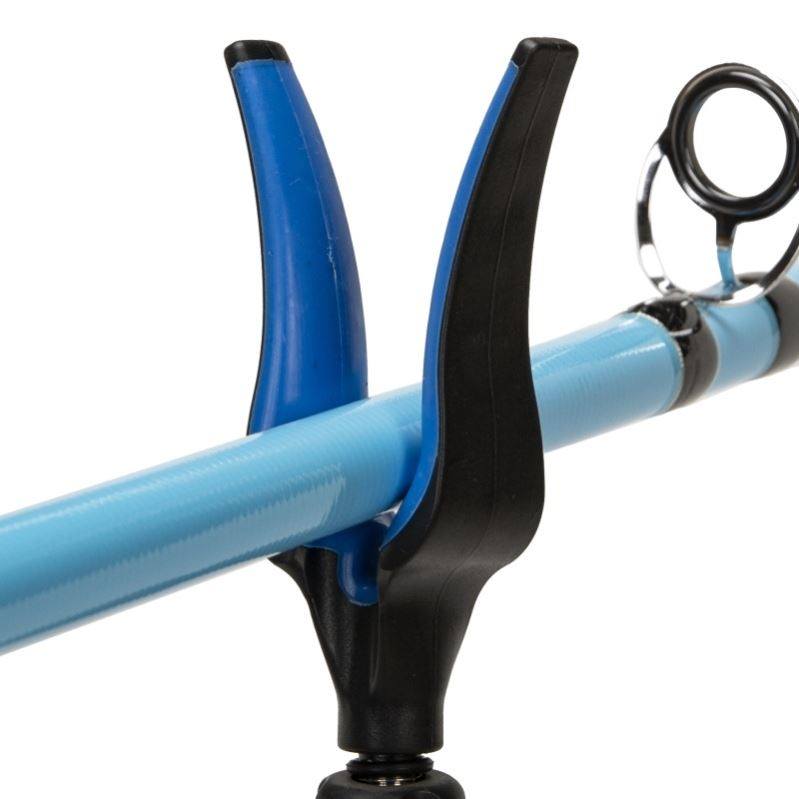 跨境蓝色TRP全包胶橡胶羊角支架头欧式库钓横杠大支架头配件