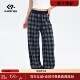 凡人优品女士休闲直筒长裤 宽松百搭格子裤 U069