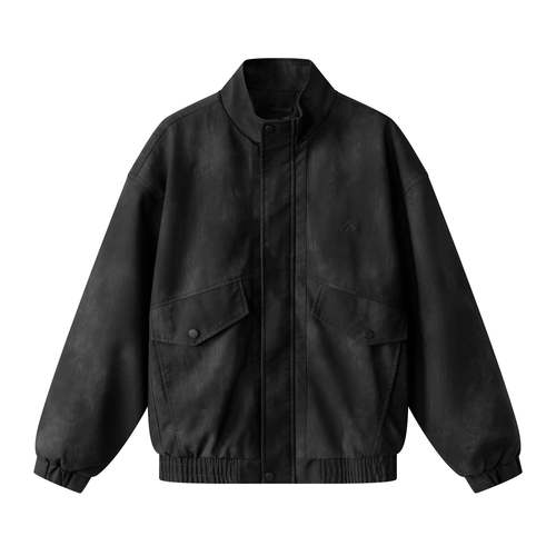 凡人优品美式复古立领短款皮衣男