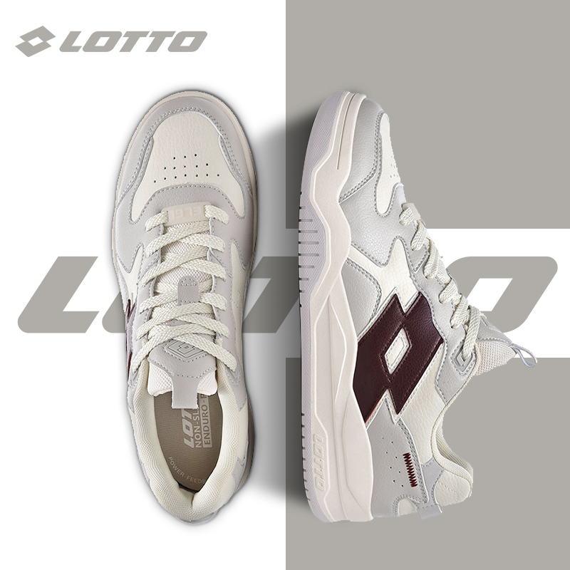 LOTTO乐途女皮面厚底低帮板鞋