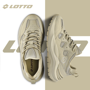 名牌皮面休闲运动鞋 新款 2025秋冬季 LOTTO乐途男厚底高级感老爹鞋