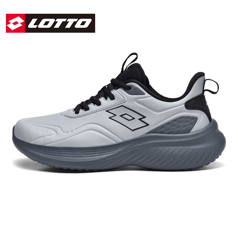 LOTTO乐途男皮面防水运动鞋2026春秋季新款厚底减震网面跑步鞋子