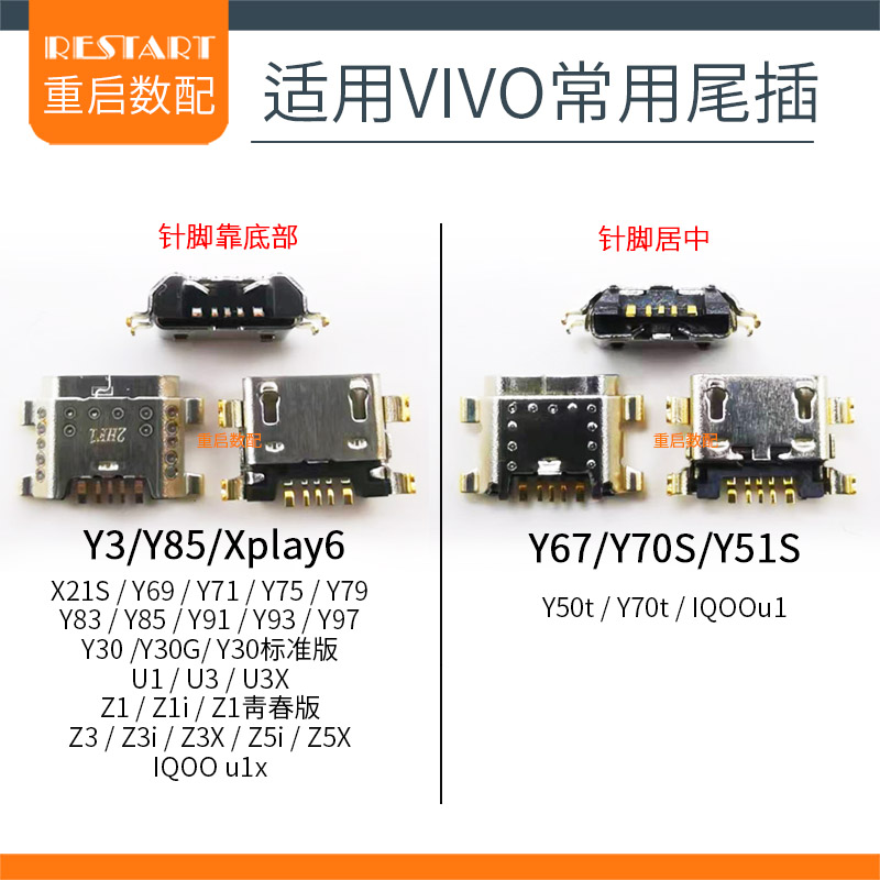 手机尾插接口适用vivo