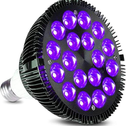 黑色PAR38 UV 紫光18w24w36w帕灯酒吧氛围灯390-400NM红外理疗灯