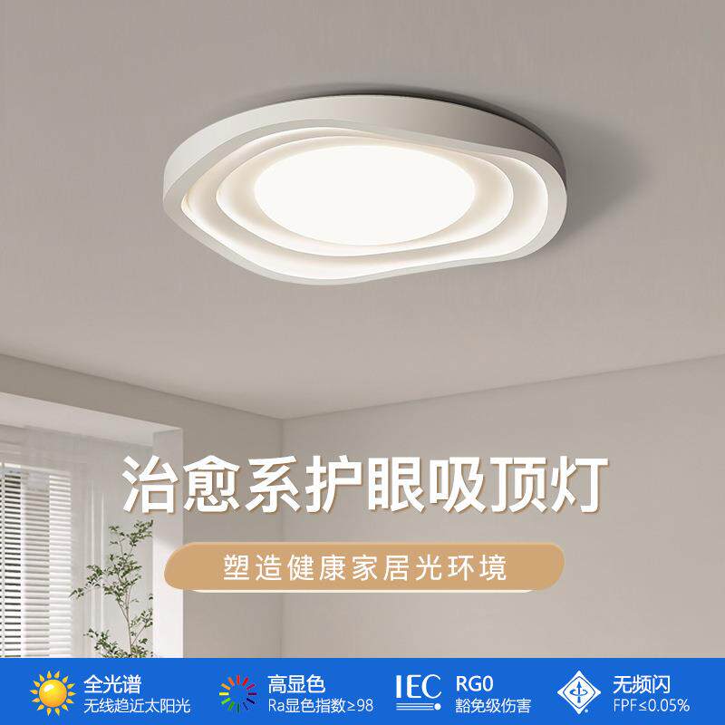 客厅灯吸顶灯现代简约大气2025新款极简玫瑰花圆形全光谱中山灯具