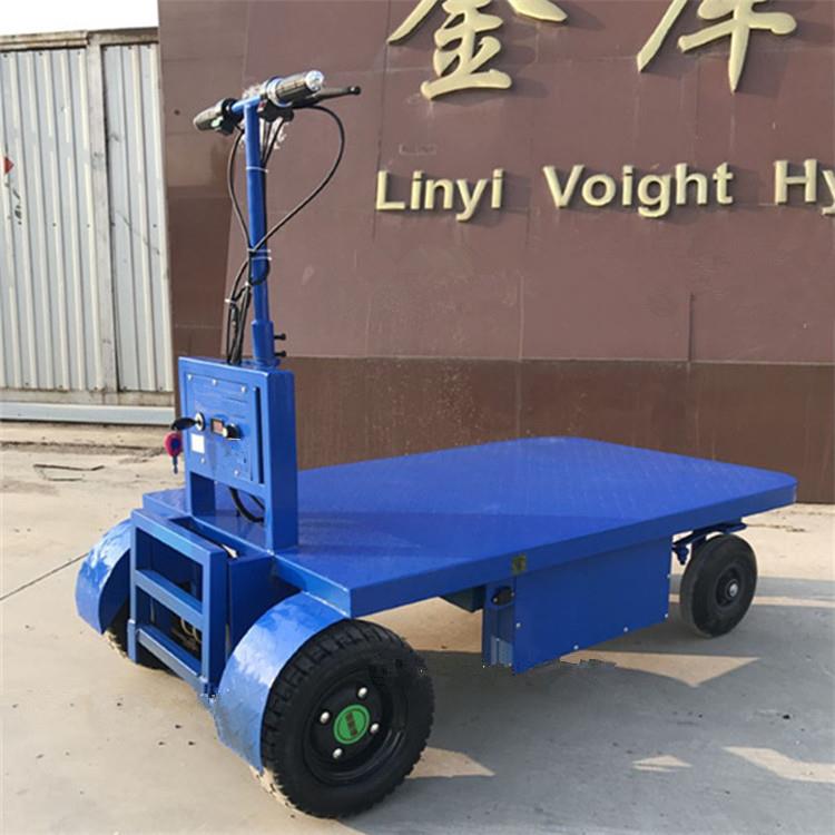 带脚踏板站驾款平板车电动四轮工厂搬运车仓储物流搬运拉货手推车