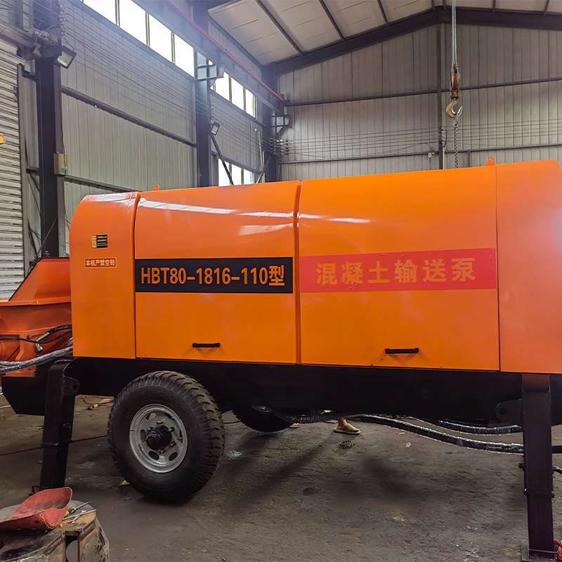 新款二次构造泵电动80型混凝土输送泵水泥石砂浆上料浇筑地泵送车