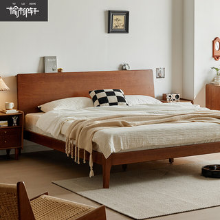 北欧全实木床现代简约1.5米单人床卧室小户型日式榉木1.8米双人床