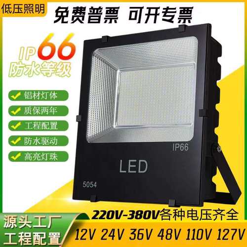 36VLED投光灯127V泛光灯户外48V防水12V24V探照灯海外110V照明灯