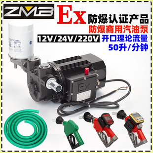 防爆抽油泵12V24V220V防爆电动汽油泵柴油大流量车载自吸加油泵