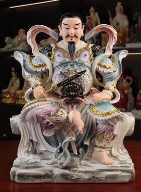 真武大帝玄武祖师爷玄天上帝荡魔天尊树脂仿陶瓷汉白玉神像摆件
