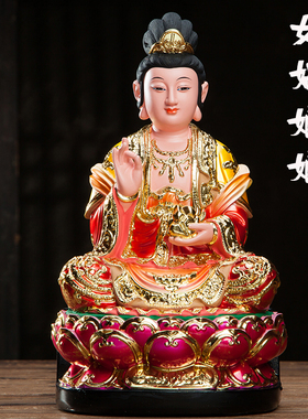 女娲娘娘神像女娲补天大地之母手工树脂彩绘佛像摆件12寸居家摆件