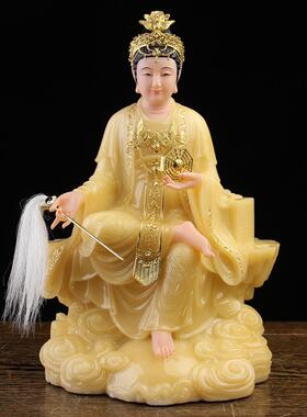汉白玉地母娘娘神像家用供奉大地之母后土元君彩绘道家佛像摆件