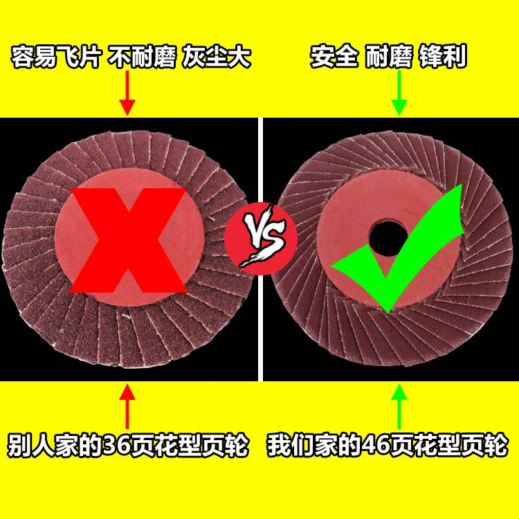 百叶片百叶轮花叶百页打磨片角磨机抛光不锈钢金属磨片320软砂布