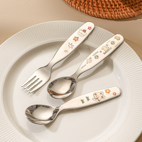 可爱儿童304不锈钢短柄勺