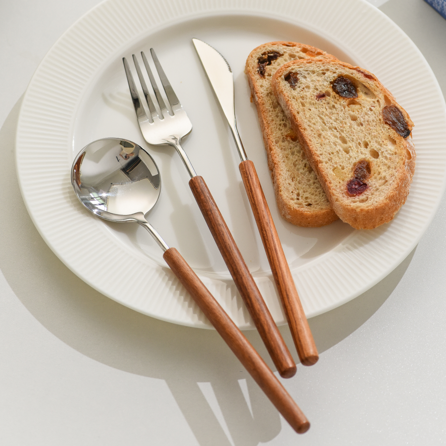 复古花梨木手柄304不锈钢刀叉勺