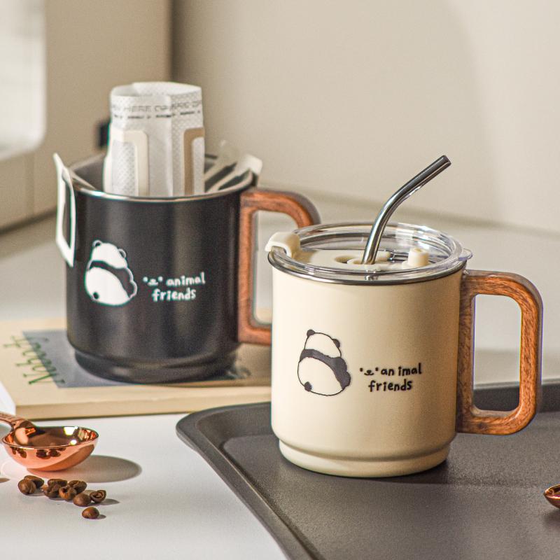 不锈钢把手咖啡杯密封随手杯