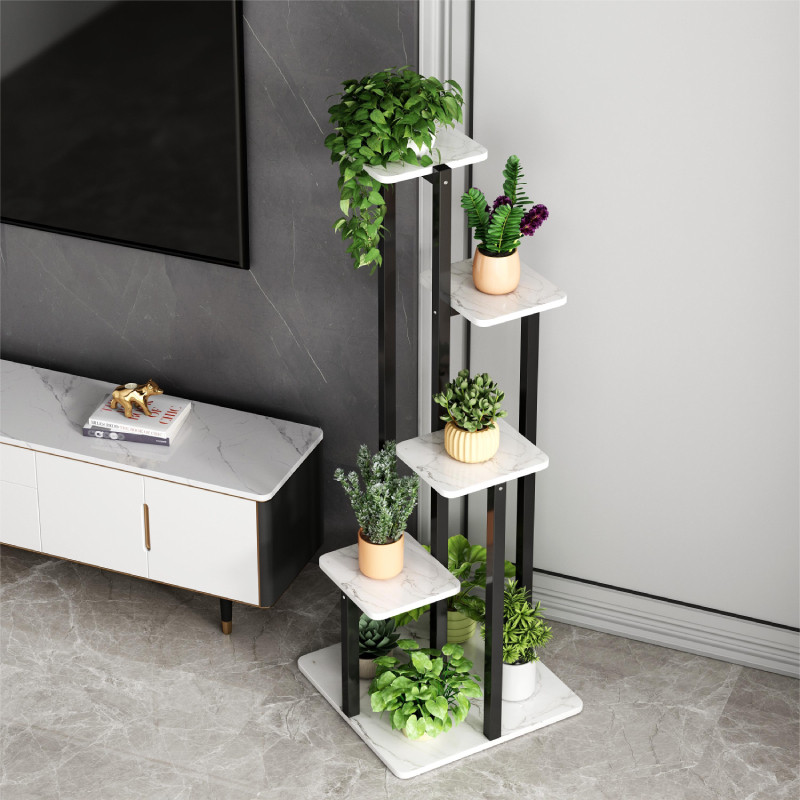 速发花款子客厅落地式202物新架铁艺造型室内花盆置物架多层台植4