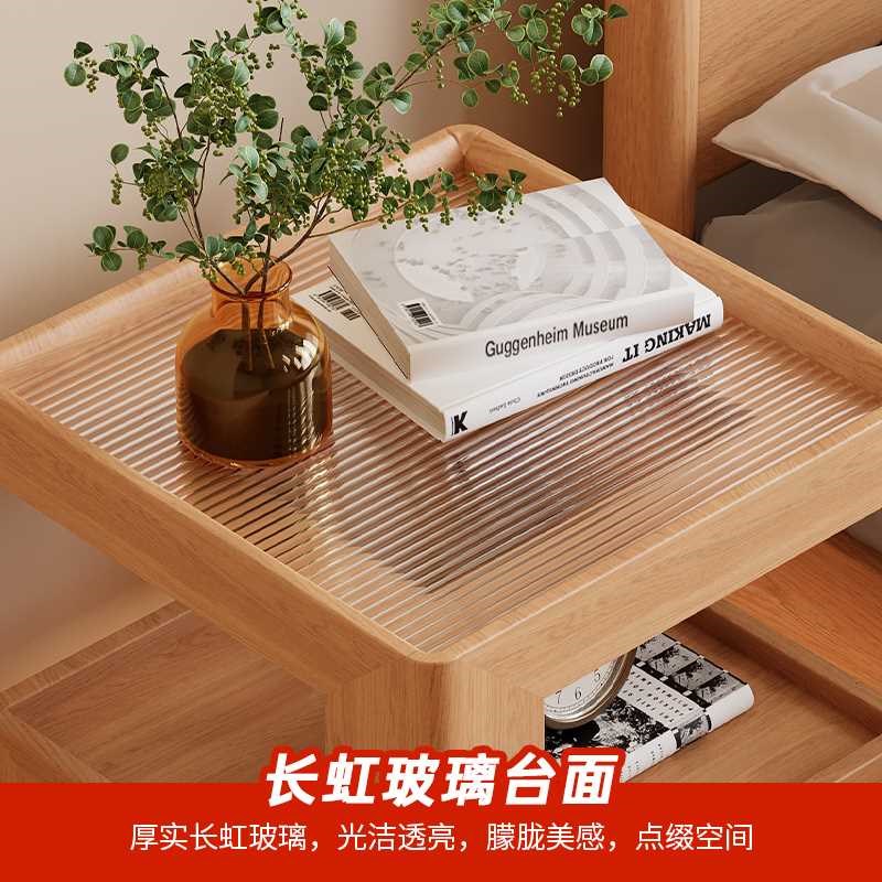 速发OD5实木床头柜床头置物架简约小型柜子新款收纳柜替代品窄床