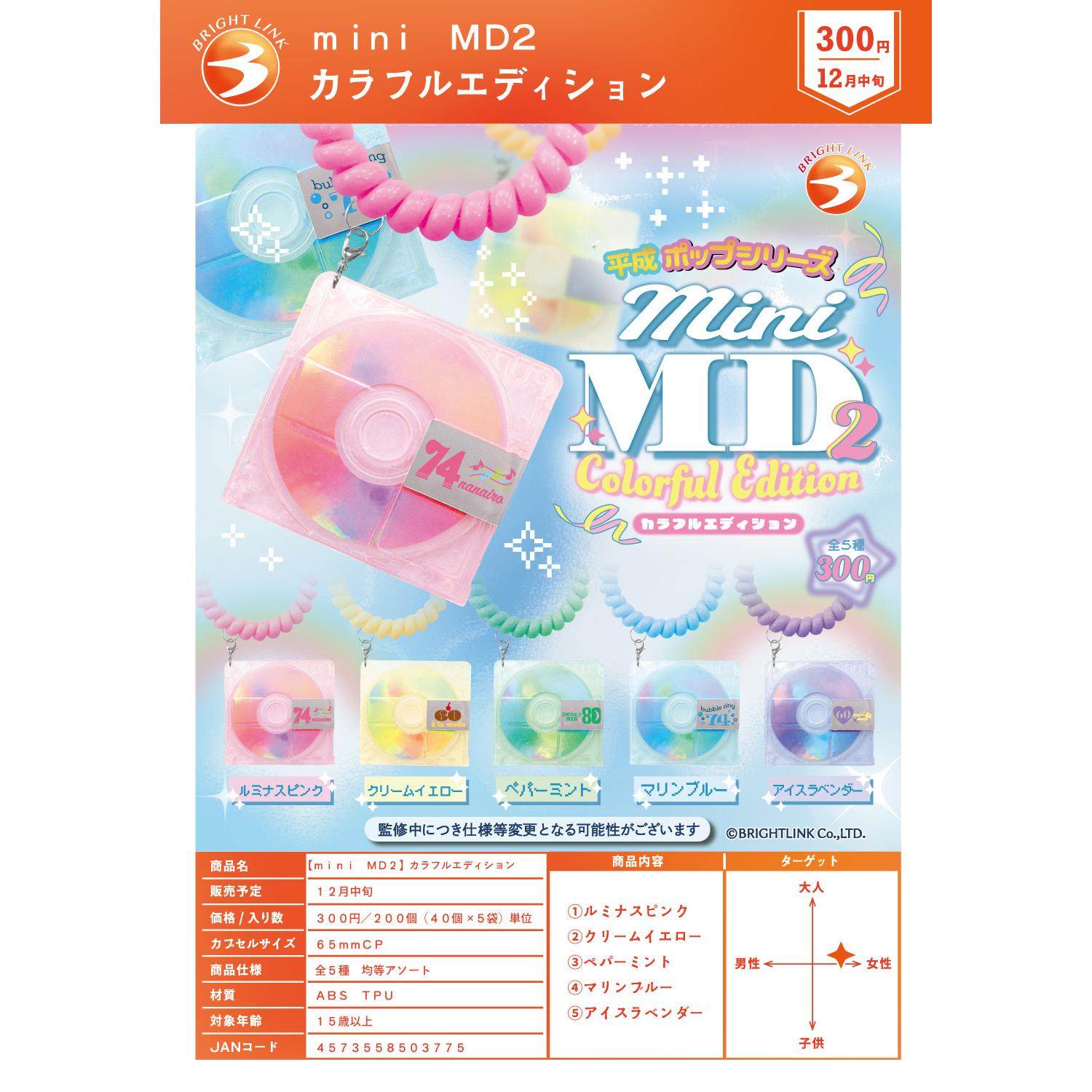 日本BRIGHT LINK迷你CD电话线手环挂件扭蛋