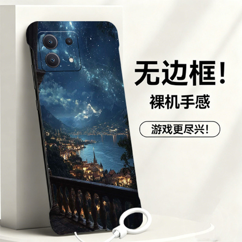 送挂环梦幻星河适用小米civi4pro手机壳civi5pro无边框Civi3/2散热红米note9pro新款mix4半包超薄小米9硬1s女