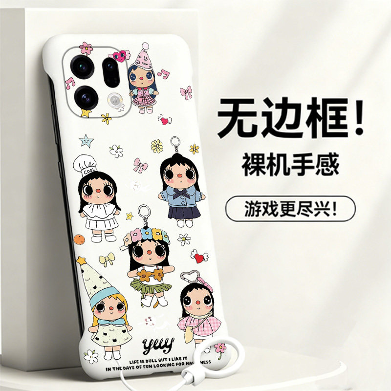 送挂环可爱小玉适用oppofindx9手机壳x8s无边框x7ultra散热x6新款x5半包a3pro薄a2pro硬A2女x3保护x8s+套5g
