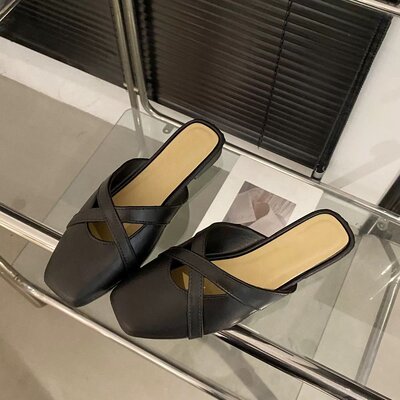 韩版时尚外穿舒适软底半拖鞋女生