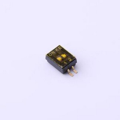 DSHP02TSGER 拨码开关 1.27mm 2位贴片拨码开关(S脚) SMD-4P,4.1x