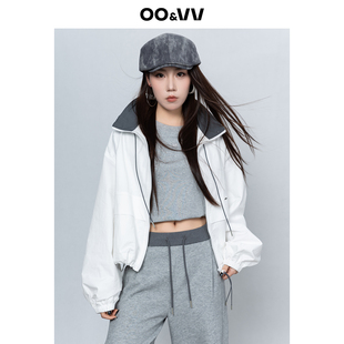oo&vv小个子简约短外套女2026春撞色拼接假两件夹克休闲潮流外套