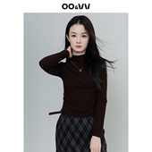 oo&vv纯色修身 内搭上衣 女25冬收腰打底衫 高智风半高领长袖 针织衫