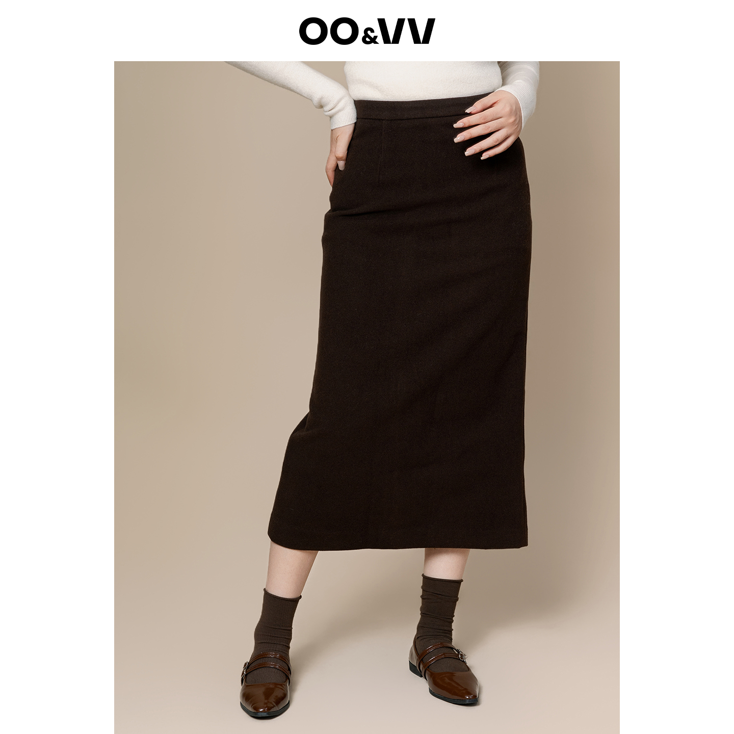 纯色高腰显瘦百搭半身裙