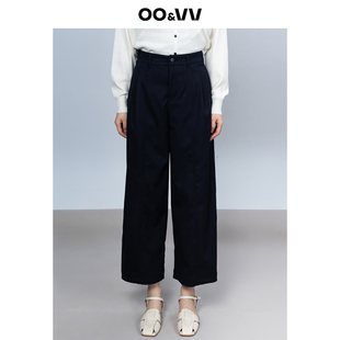 简约休闲裤 时尚 新 女2026春宽松舒适直筒裤 oo&vv通勤风高腰九分裤