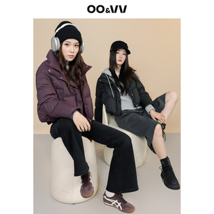 oo&vv2025冬季新款立领面包服外套女短款加厚保暖鸭绒羽绒服