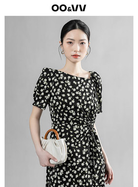 oo&vv法式长裙碎花显瘦气质时尚夏连衣裙女2025夏新款收腰设计感