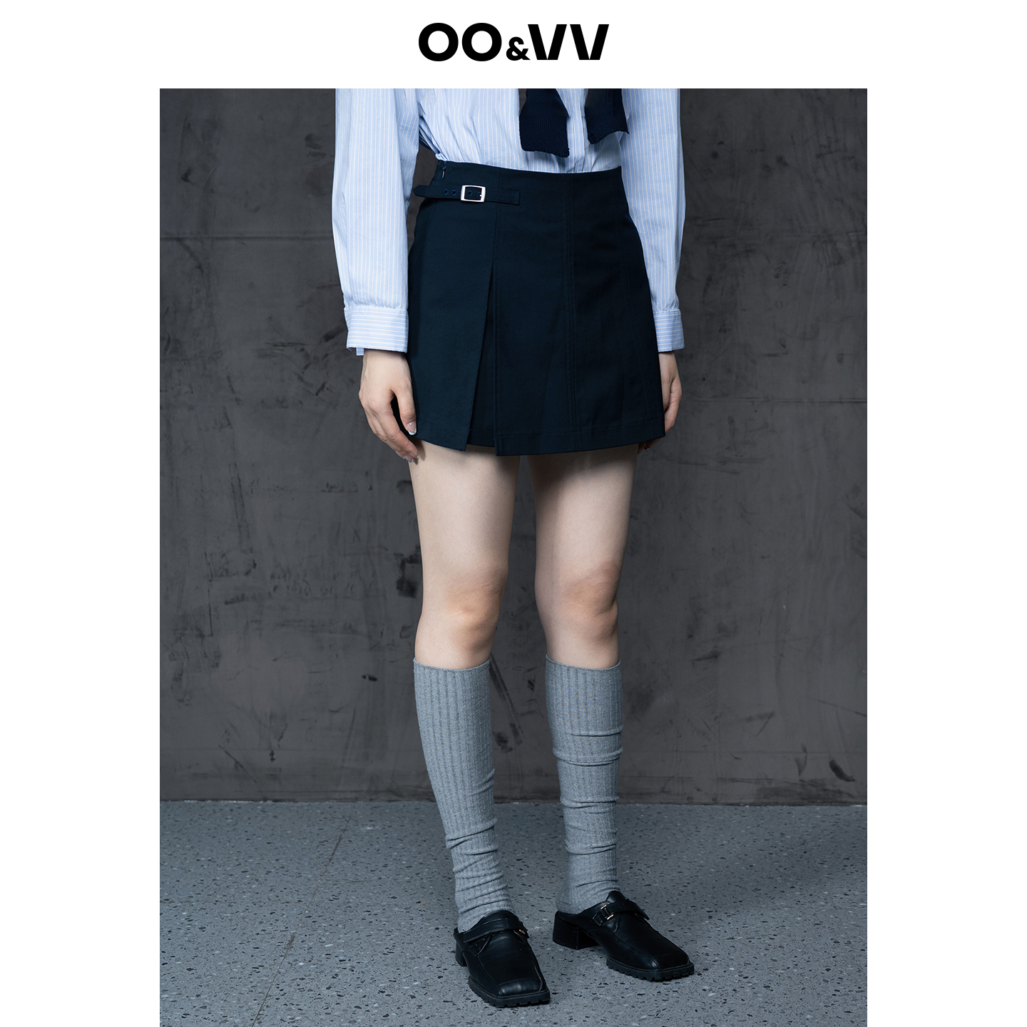 oo&vv裙裤女2025秋新高腰显瘦百搭A字修身防走光休闲短裤显高